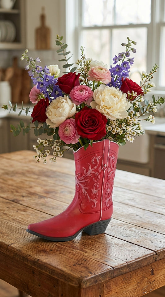 Cowboy Boot Vases
